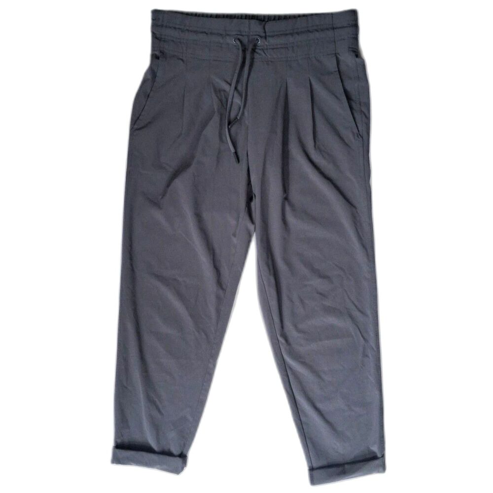 Prana Breathe Lightweight Cropped Jogger Pants Grey Womens XS Elastic Waist